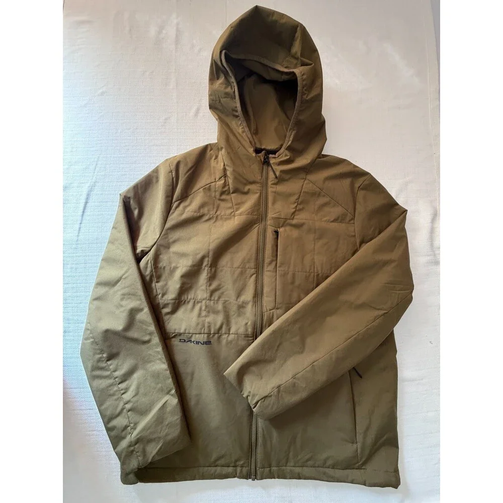 Dakine Mens Medium Insulated Hooded Jacket Water Wind Resistant Brown Outdoor